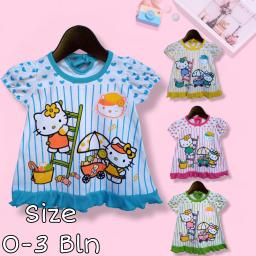 BR23401-2 - DRESS BAYI MOTIF HELLO KITTY N2 PD - Kuning