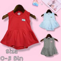 BR23407-1 - DRESS BAYI POLOS KELY KT - Merah