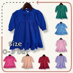 BR23410 - DRESS BAYI POLOS LENGAN PANJANG 001 - Benhur