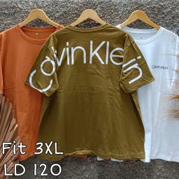 BR23425-3 - CALVIN TSHIRT TUMBLR TEE SIZE 3XL - Putih