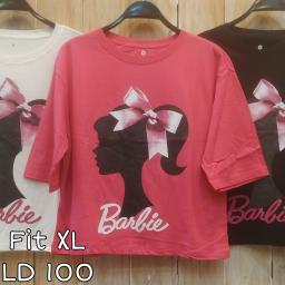 BR23453 - GIRL PITA LENGAN 3/4 TSHIRT TUMBLR TEE SIZE XL - Putih