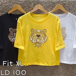 BR23489-3 - KENZ LENGAN 3/4 TSHIRT TUMBLR TEE SIZE XL - Putih