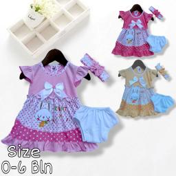 BR23503-2 - SET DRESS BAYI RABBIT 2 PDM - Peach
