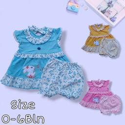 BR23536-2 - SET DRESS BAYI RABBIT SWEET PDM - Kuning