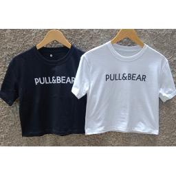 BR23560 - KAOS CROP TEE PULL & BEAR - Hitam