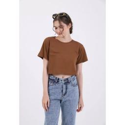 BR23569 - KAOS CROP TEE POLOS TOFFEE SIZE M