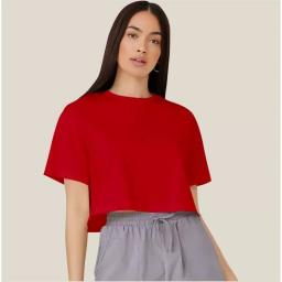 BR23570 - KAOS CROP TEE POLOS MERAH CABE SIZE M