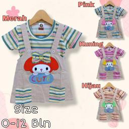 BR23580 - OVERALL DRESS ANAK CUTE PDM - Merah