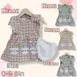 BR23613-2 - DRESS BAYI BUNNY PDM - Hijau