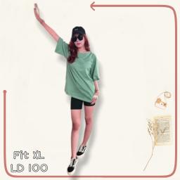 BR23644 - KAOS POLOS MINERAL GREEN LENGAN 3/4 SIZE XL