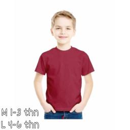 BR23658 - KAOS POLOS ANAK MAROON SIZE L