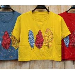 BR23666-2 - KAOS CROP TEE SAYAP - Kuning