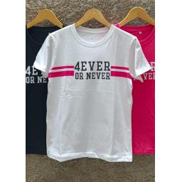 BR23674-2 - 4EVER OR NEVER TSHIRT TUMBLR TEE - Putih