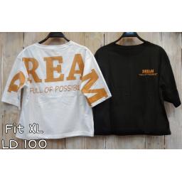 BR23676 - DREAM LENGAN 3/4 TSHIRT TUMBLR TEE SIZE XL - Putih
