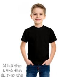 BR23697 - KAOS ANAK POLOS HITAM SIZE XL