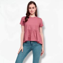 BR23709 - KAOS POLOS RUMBAI DUSTY LENGAN PENDEK - L