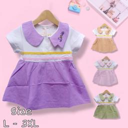 BR23733-12 - DRESS ANAK MOTIF LOVE - Size XXL Hijau sage