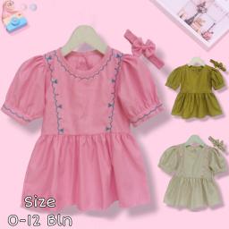 BR23749 - DRESS ANAK POLOS - Pink