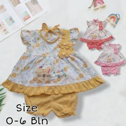 BR23757-2 - SET DRESS BAYI LOVE BUG - Peach