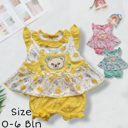 BR23759-2 - SET DRESS BAYI BEAR FLOWER - Pink