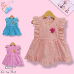 BR23768-3 - DRESS BAYI BUNGA SALUR - Pink