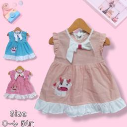 BR23769-3 - DRESS BAYI COW SALUR - Pink