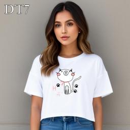 BR23802-2 - KAOS CROP TEE CAT DUSTY - Size L