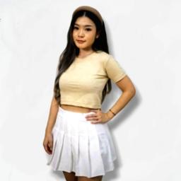 BR23836-2 - KAOS CROP TEE POLOS CREAM - Size L