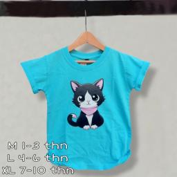BR23841-3 - CAT TURKIS MUDA KAOS ANAK TSHIRT TUMBLR DT30 - Size XL