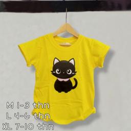 BR23847-3 - CAT KUNING CERAH KAOS ANAK TSHIRT TUMBLR DT29 - Size XL