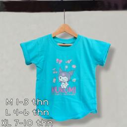 BR23848-1 - KUROMI TURKIS MUDA KAOS ANAK TSHIRT TUMBLR DT38 - Size M