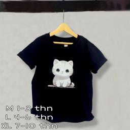 BR23849-2 - CAT HITAM KAOS ANAK TSHIRT TUMBLR DT32 - Size L