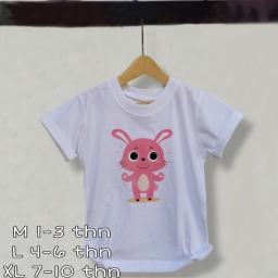 BR23850-2 - RABBIT PUTIH KAOS ANAK TSHIRT TUMBLR DT21 - Size L