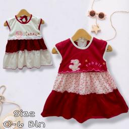 BR23878-2 - DRESS BAYI PEREMPUAN RABBIT PDM - Maroon