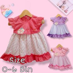 BR23884-1 - DRESS BAYI PEREMPUAN RABBIT PDM - Peach