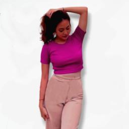 BR23885-3 - KAOS CROP TEE POLOS MAGENTA - Size XL