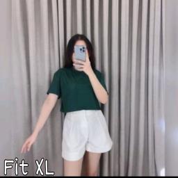 BR23931 - KAOS CROP TEE POLOS HIJAU BOTOL SIZE XL