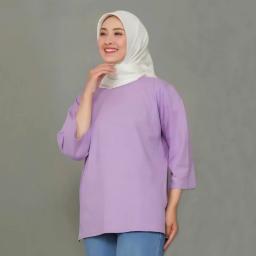 BR23965-2 - KAOS POLOS LILAC 7/8 TSHIRT TUMBLR TEE - 2XL