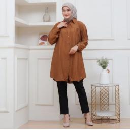 BR24016-2 - TUNIK POLOS LENGAN PANJANG WARNA TOFFE - Size 2XL