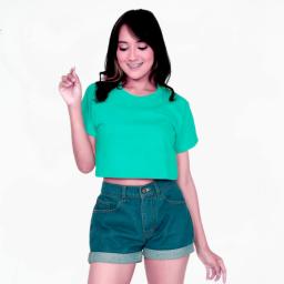 BR24029 - KAOS CROP TEE POLOS TOSCA MUDA - Size M