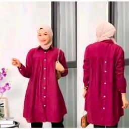 BR24056-2 - TUNIK POLOS LENGAN PANJANG WARNA MAROON - Size 2XL