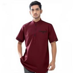 BR24069-3 - BAJU KOKO TOJIRO LENGAN PENDEK WARNA MAROON - Size XL