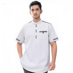BR24070-3 - BAJU KOKO TOJIRO LENGAN PENDEK WARNA PUTIH - Size XL