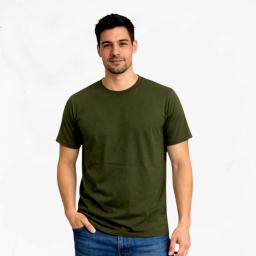 BR24077-7 - KAOS POLOS HIJAU ARMY LAKI-LAKI - 4XL