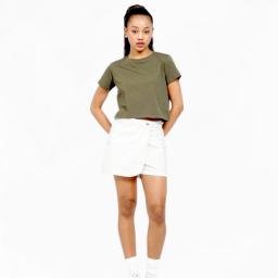 BR24083-3 - KAOS CROP TEE POLOS HIJAU OLIVE - Size XL