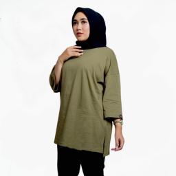 BR24084-1 - KAOS POLOS HIJAU OLIVE 7/8 TSHIRT TUMBLR TEE - XL