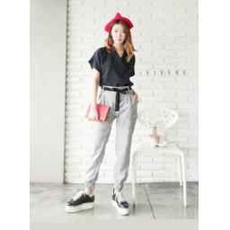 BR07421 - JOGGER HOUNDSTOOTH PANTS