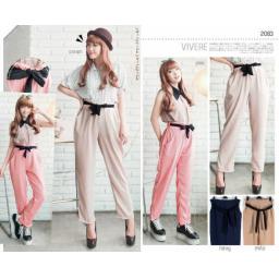 BR08059-3 - 2083 TYANARA BLACK RIBBON PANTS - brown